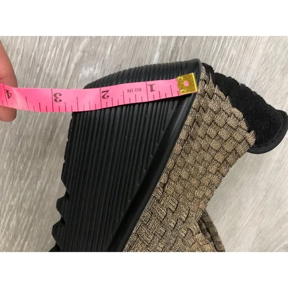 Bernie Mev Catwalk Women's Mary Jane Wedge Bronze Textile 10 Elastic Comfort - Picture 7 of 7